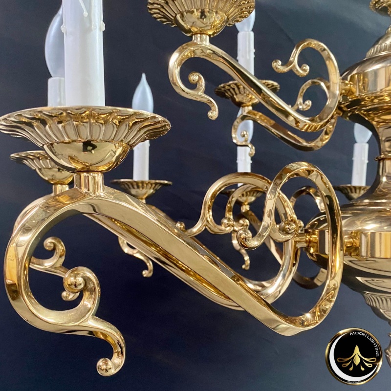 brass chandeliers